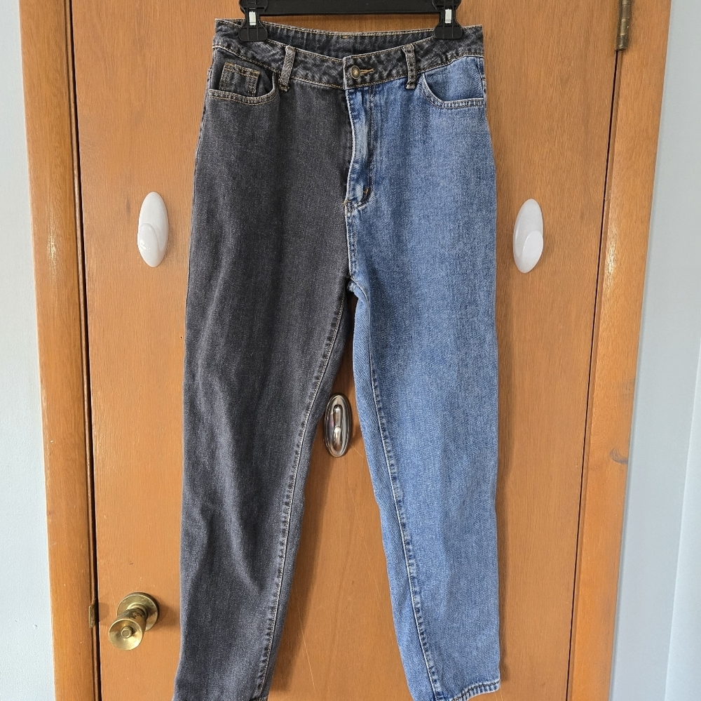 Two-Tone Denim Jeans